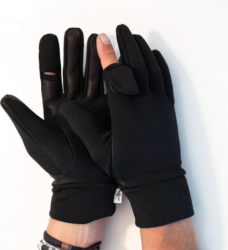 REVOLUTION RANGE Hunting & Rifle Shooting Gloves with Open Index Trigger Finger Flip | Genuine Leather Palm Grip | for Outdoor Tactical Sports | Airsoft Paintball Trap Skeet Clay Shooting - Image 5